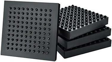 BXI Exercise Equipment Mat - 4 x 4 x 0. 8 Inches 4 Pcs Non Slip Noise Reduction Anti Vibration Treadmill Stationary Bike Mats, Heavy Duty Thick Steel Embedded Rubber Pad for Hardwood FloorsCarpet.