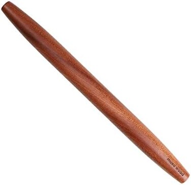 Muso Wood Sapele Wooden French Rolling Pin for Baking, Tapered Roller for Fondant, Pie Crust, Cookie, Pastry (French 15-3/4inch.