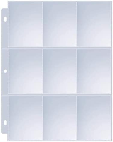 Sooez 120 Pack 9 Pocket Page Protector, Trading Card Sleeves Pages Baseball Pages for 3 Ring Binder, Card Sheets for Standard Size Cards, Pokemon Cards, Coupon, Sport Cards, Game Cards, Business Cards