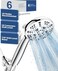 Hopopro 6 Functions Handheld Shower Head Set, 2020 Newest High Pressure Shower Head High Flow Hand Held Showerhead Set with 59 Inch Hose Bracket Teflon Tape Rubber Washers.