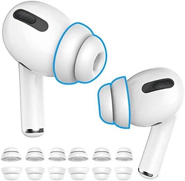 Delidigi 3 Pairs AirPods Ear Tips Silicone Earbuds Earplug Replacement Accessories Compatible with AirPods Pro 2019 S/M/L Size(White.