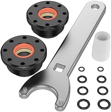 ELONN Hydraulic Cylinders Seal Kit for Rebuilding Outboard Front Mount Hydraulic Cylinders，2 Screw In End Glands with Wrench.