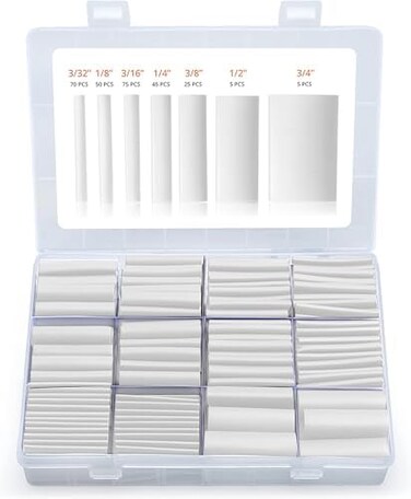 Wirefy 275 PCS Clear Heat Shrink Tubing Kit - 3:1 Dual Wall Tube - Adhesive Lined - Marine Grade Shrink Tubing.