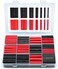 Wirefy 200 PCS Heat Shrink Tubing Kit - Larger Diameter - 3:1 Dual Wall Tube - Adhesive Lined - Marine Shrink Tubing - Black, Red.