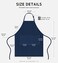 Syntus 2 Pack Thicker Version Adjustable Bib Apron Waterdrop Resistant with 2 Pockets Unisex Cooking Kitchen Aprons for Women Men Chef, Nautical Blue.