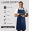 Syntus 2 Pack Thicker Version Adjustable Bib Apron Waterdrop Resistant with 2 Pockets Unisex Cooking Kitchen Aprons for Women Men Chef, Nautical Blue.