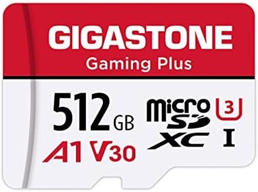 Gigastone 512GB Micro SD Card, Gaming Plus, MicroSDXC Memory Card for Nintendo-Switch Compatible, 100MB/s, 4K Gaming, High Speed, UHS-I A1 U3 V30 Class 10.