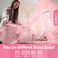 Bollepo Bed Canopy for Girls with Glowing Stars - Princess Pink Baby Canopy For Bed, Netting Room Decor, Ceiling Tent, Canopy for CribSingle, Twin, Full, Queen Size Kids Bed Curtains, Fire Retardant F