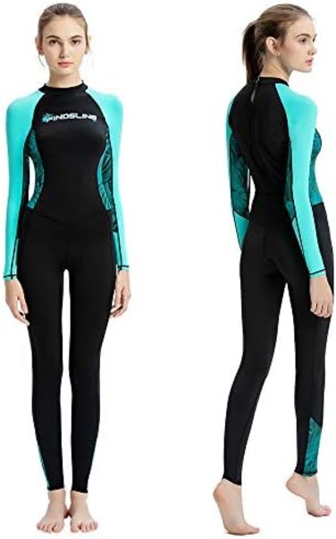 Skyone Dive Skins Full Body Swimsuit Wetsuit Scuba Rash Guard Diving Suit for Women Men Adult, Long Sleeve Swimwear One Piece UV Protection Quick Dry Sunsuit for Surfing Snorkeling Kayaking.