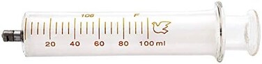 Gufastoe 1 Pack Glass Laboratory Syringes with Caps 100cc/ml for Industry.