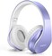 TUINYO Wireless Headphones Over Ear, Bluetooth Headphones with Microphone, Foldable Stereo Wireless Headsetfor Travel Work TV PC Cellphone-Purple.
