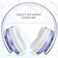 TUINYO Wireless Headphones Over Ear, Bluetooth Headphones with Microphone, Foldable Stereo Wireless Headsetfor Travel Work TV PC Cellphone-Purple.