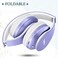 TUINYO Wireless Headphones Over Ear, Bluetooth Headphones with Microphone, Foldable Stereo Wireless Headsetfor Travel Work TV PC Cellphone-Purple.