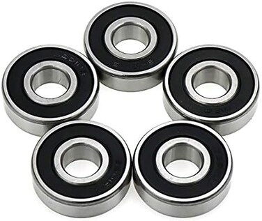 Rannb 6201RS Ball Bearing Double Sealed Deep Groove Bearing Steel 12mm x 32mm x 10mm- Pack of 5.