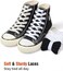 Handshop 100% Cotton Flat Shoelaces 5/16" - 4 Colors in 40"-63" Shoe Laces.