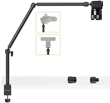 PICTRON VIJIM LS08 Flexible Overhead Camera Mount Desk Stand, Webcam Stand Microphone Boom Arm Tabletop Photography Videography Live Stream Table clamp Mount.