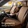 IVICY Linen Car Seat Cover for All Seasons SoftBreathable Front Premium Covers with Non-Slip Protector Universal Fits Most Automotive, Van, SUV, Truck - 1 Unit.