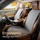 IVICY Linen Car Seat Cover for All Seasons SoftBreathable Front Premium Covers with Non-Slip Protector Universal Fits Most Automotive, Van, SUV, Truck - 1 Unit.