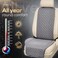 IVICY Linen Car Seat Cover for All Seasons SoftBreathable Front Premium Covers with Non-Slip Protector Universal Fits Most Automotive, Van, SUV, Truck - 1 Unit.