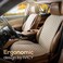 IVICY Linen Car Seat Cover for All Seasons SoftBreathable Front Premium Covers with Non-Slip Protector Universal Fits Most Automotive, Van, SUV, Truck - 1 Unit.