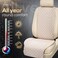 IVICY Linen Car Seat Cover for All Seasons SoftBreathable Front Premium Covers with Non-Slip Protector Universal Fits Most Automotive, Van, SUV, Truck - 1 Unit.