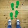 MixTeach 30 Pairs 60 Prints Green Kids Shoes Decals Footprint Stickers Decals Floor Wall Stairs for Class, Dance Studio, Floor Stickers Party Decoration Celebrate St. Patrick's Day Mix-Color FM10022.