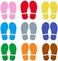 MixTeach 30 Pairs 60 Prints Green Kids Shoes Decals Footprint Stickers Decals Floor Wall Stairs for Class, Dance Studio, Floor Stickers Party Decoration Celebrate St. Patrick's Day Mix-Color FM10022.