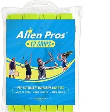 Alien Pros Tennis Racket Grip Tape (6 GripsPrecut and Light Tac Feel Tennis Grip Tennis Overgrip Grip Tape Tennis Racket Wrap Your Racquet for High Performance.