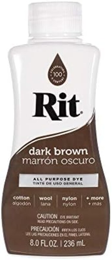 Craft County Rit Dye Liquid &ndash; Wide Selection of Colors &ndash; 8 Oz. (Dark Brown.