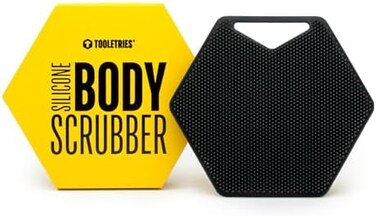 Tooletries - Body Scrubber - ExfoliatesDeep Cleans - Silicone ShowerBathroom Accessory with Bespoke Bristles and Ergonomic Handles - Charcoal.