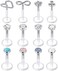 MODRSA Tragus Piercing Jewelry Helix Piercing Jewelry Flat Back Earrings for Women Forward Helix Earrings Cartilage Earring Tragus Jewelry Medusa Piercing Jewelry Lip Rings 16g.