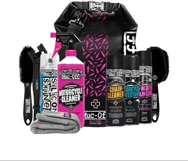 Muc-Off Ultimate Motorcycle Cleaning Kit - Detailing Kit, Accessories for Cleaning - Includes Cleaner and Chain Lube.