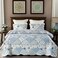 VIVILINEN Blue Patchwork Quilt Set Full Queen Size Reversible Quilted Bedspread Coverlet Set 3-Piece Floral Lightweight Comforter Stitched Bedding Set Bed Sheet Set Cover Blanket with 2 Pillow Shams.