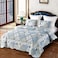 VIVILINEN Blue Patchwork Quilt Set Full Queen Size Reversible Quilted Bedspread Coverlet Set 3-Piece Floral Lightweight Comforter Stitched Bedding Set Bed Sheet Set Cover Blanket with 2 Pillow Shams.