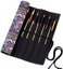 LaVenty Boho Roll Up Paint Brush Holder Painting Organization And Storage Artist Canvas Roll Pouch Bag Makeup Brushes Case Organizer Without Brushes.
