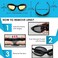 VCAN Polarized Motorcycle Riding Glasses Black Frame with 4 Lens Kit for Outdoor Activity Sport.