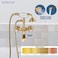 Airuida Antique Brass Wall Mount Bathtub Faucet With Handheld Shower Sprayer Double Cross Handles Hot and Cold Water Mixer Tap Shower Vintage Style.