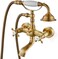 Airuida Antique Brass Wall Mount Bathtub Faucet With Handheld Shower Sprayer Double Cross Handles Hot and Cold Water Mixer Tap Shower Vintage Style.