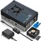 Miuzei Case for Raspberry Pi 4, 4b, 4 8gb, 4gb, 2gb with Fan 35mm, 5V 3A Power Supply, 4 Aluminum Heatsinks, Silvery Black.
