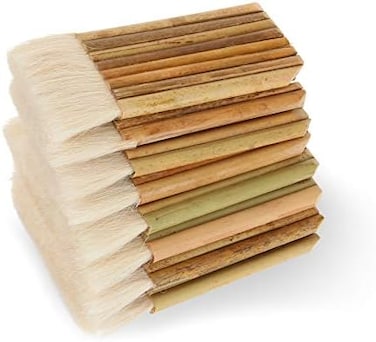 shanqian 8Pack Hake Watercolor Brushes, Hake Blender Brushes, Sheep Hair Hake Brushes for Pottery, Bamboo Handle Brushes for Painting, Watercolor, Wash, Dust Cleaning, CeramicPottery Painting.