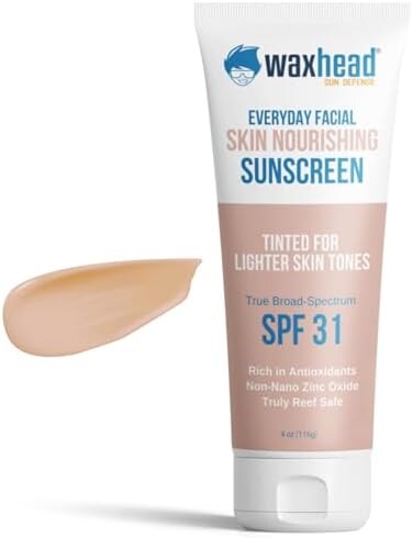 Waxhead Sun Defense Foods (118ml, Light/Medium Tint- Waxhead Face Tinted Sunscreen - Tinted Sunscreen for Face, Zinc Oxide Tinted Sunscreen, Face Sunscreen Tinted, Mineral Face Sunscreen, Tinted Facia