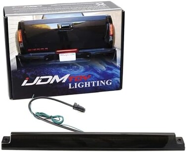 iJDMTOY Smoked Lens 54-SMD Full LED Rear Tailgate ID Lightbar, Compatible With Chevrolet Silverado 2500HD 3500HD GMC Sierra 2500 3500 Dually.