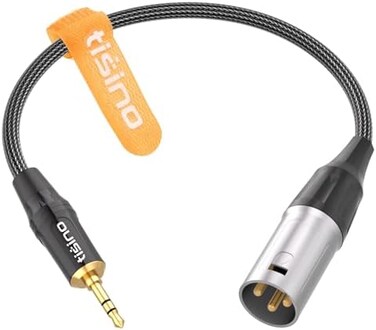 Tisino 3. 5mm TRS to XLR Balanced Cable Adapter, Gold-Plated 1/8 inch Mini Jack Aux to XLR Male Mono Audio Cord for Cell Phone, Laptop, Speaker, Mixer - 30CM.