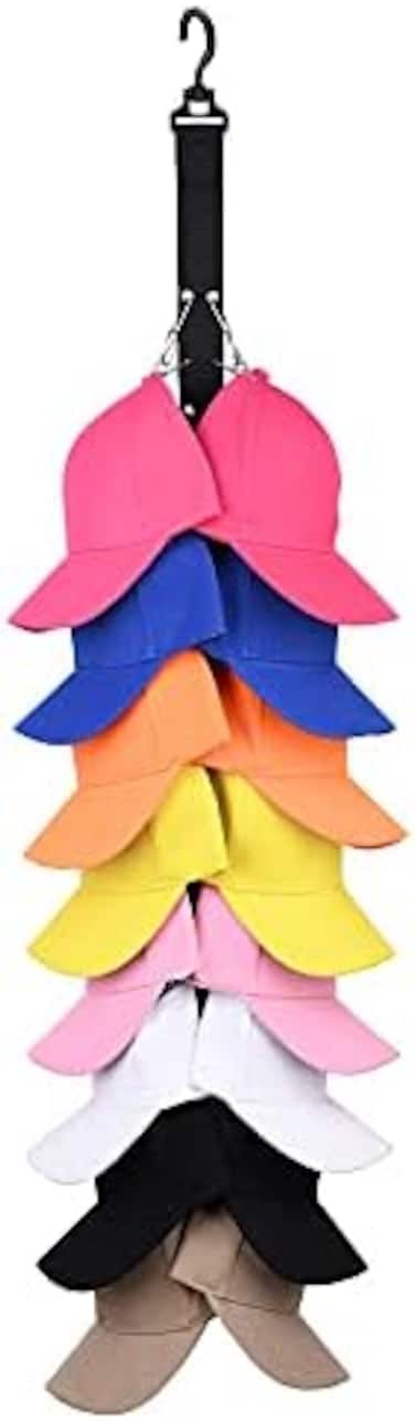 LEVOSHUA Closet Hanging Cap Organizer, 16 Baseball Cap Rack, Closet Hook Cap Holder Hat Storage Organizer - Keep Hats Cleaner Than a Hat Rack (1 Pack.