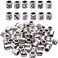 BronaGrand 60pcs Antique Silver Zodiac Spacer Beads Alloy 12 Constellations Tube Beads with Large Hole for Necklace Bracelet,4mm Hole, Silver.