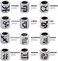 BronaGrand 60pcs Antique Silver Zodiac Spacer Beads Alloy 12 Constellations Tube Beads with Large Hole for Necklace Bracelet,4mm Hole, Silver.