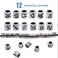 BronaGrand 60pcs Antique Silver Zodiac Spacer Beads Alloy 12 Constellations Tube Beads with Large Hole for Necklace Bracelet,4mm Hole, Silver.