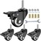 YEEMIGO 1. 5 Inch Swivel Caster Wheels Set of 4, Locking Casters Heavy Duty Total Capacity 330lbs, Metric M8&times;25mm Threaded Stem PU Casters with Brake, Castors for Hardwood Floor Carpet Workbench Bed F