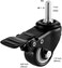 YEEMIGO 1. 5 Inch Swivel Caster Wheels Set of 4, Locking Casters Heavy Duty Total Capacity 330lbs, Metric M8&times;25mm Threaded Stem PU Casters with Brake, Castors for Hardwood Floor Carpet Workbench Bed F