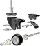 YEEMIGO 1. 5 Inch Swivel Caster Wheels Set of 4, Locking Casters Heavy Duty Total Capacity 330lbs, Metric M8&times;25mm Threaded Stem PU Casters with Brake, Castors for Hardwood Floor Carpet Workbench Bed F